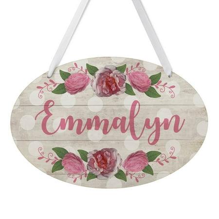 Personalized Girls Room Signs - Floral Personalized Room Sign