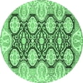 thumbnail image 1 of Ahgly Company Indoor Round Oriental Emerald Green Traditional Area Rugs, 3' Round, 1 of 4