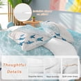 thumbnail image 2 of Cal King 4 Piece Bedding Set Summer Beach Butterfly Watercolor Soft Breathable Duvet Cover and Pillowcase,Seaside Blue Wave Duvet Cover Set Washable Bed Sheets for Bedroom Dormitory Guest Room, 2 of 9