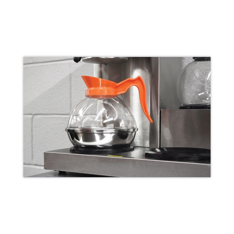 Coffee Pro Unbreakable Decaffeinated Coffee Decanter, 12-Cup, Stainless Steel/Polycarbonate