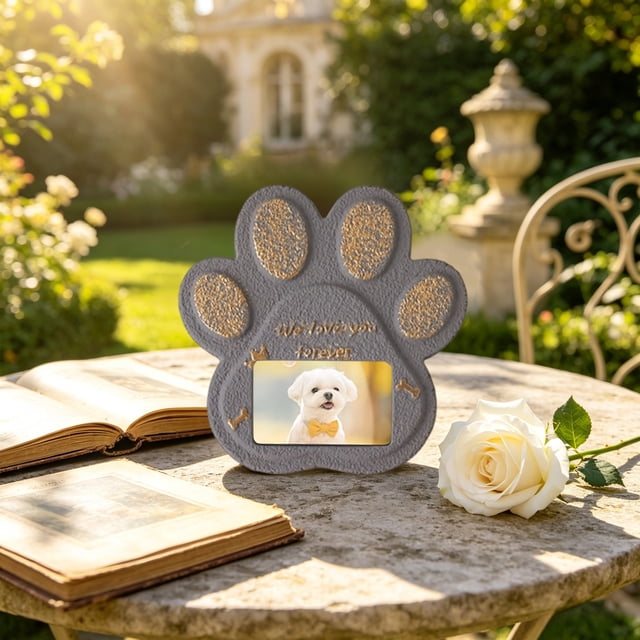 EGNMCR Pet Memorial Sign Cement Keepsake For Dogs And Cats With Heartfelt Message Stone Pets Memorial Sign