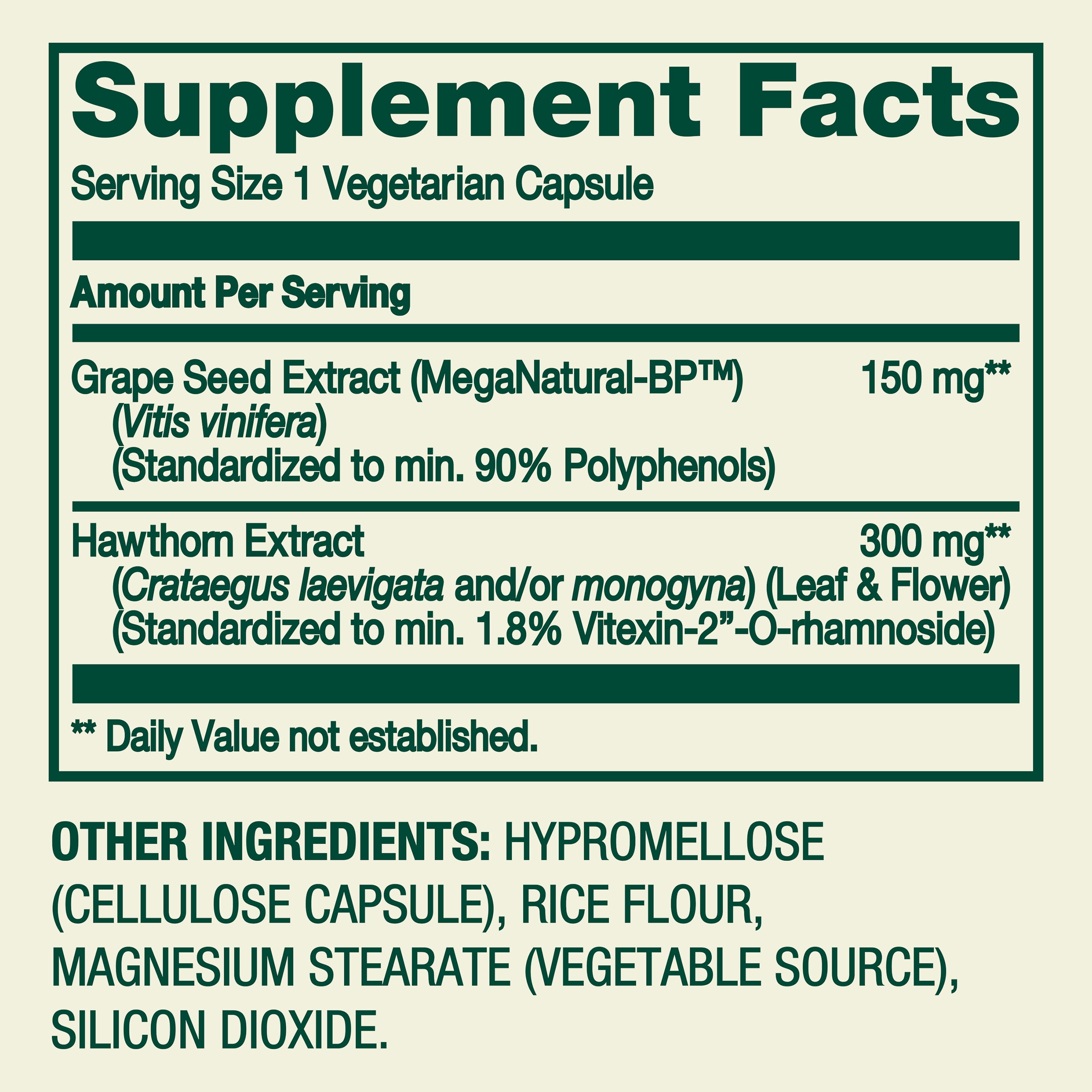 Spring Valley Blood Pressure Support Dietary Supplement Vegetarian Capsules for Heart Health, 60 Count