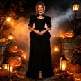 thumbnail image 2 of SRZYMJ Women Victorian Dress Steampunk Renaissance Gothic Long Dresses Halloween L, 2 of 6