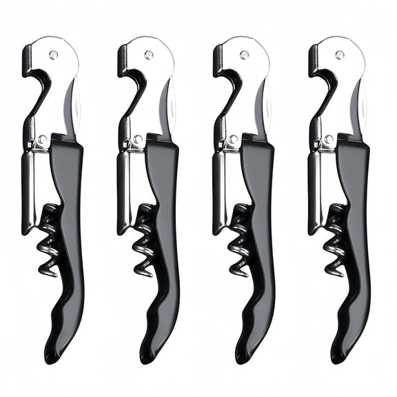 Waiter Corkscrew Wine Openers Set 4 PCS with High Strength Hinges and Easy to Carry Design for Wine Lovers