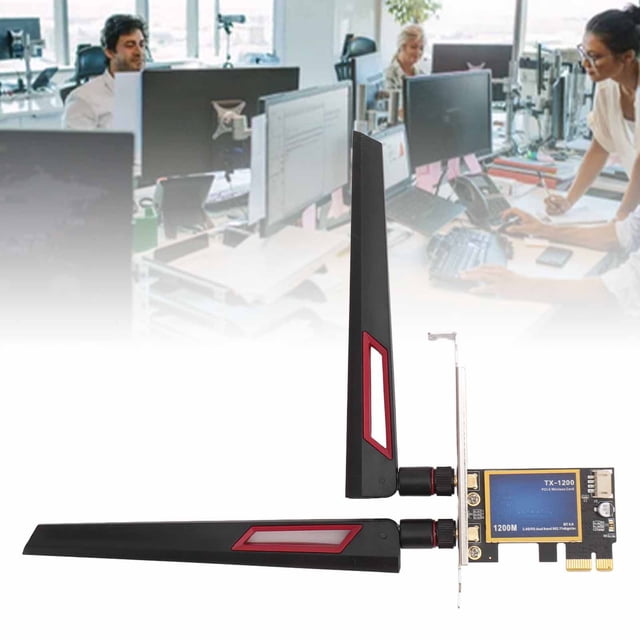 PC Adapter Card, High Speed Stable 4.0 PCI Express X1 WiFi Card 2.4GHz 5GHz Wide Range for Computer