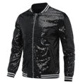 thumbnail image 2 of Allthemen Mens Sequins Casual Zipper Party Bomber Jacket, 2 of 4