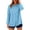 01# Light Blue, variant on Women's Ihhxva Linen Lapel Long Sleeve Button Detail Solid Color Stretchable Relaxed Fit Vertical Ruching Tunic Top Summer Casual Loose S-2XL