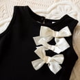 thumbnail image 6 of Girls Black and White A-Line Sleeveless Dress with Bow Formal Flower Girl Party Church Kids Little Girls 3-8 Years,Size 3-4 T, 6 of 9