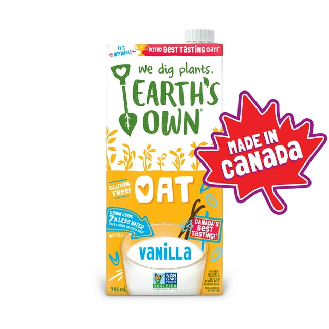 Earth's Own Oat Beverage Vanilla 946ml, Earth's Own Oat Vanilla, Plant ...