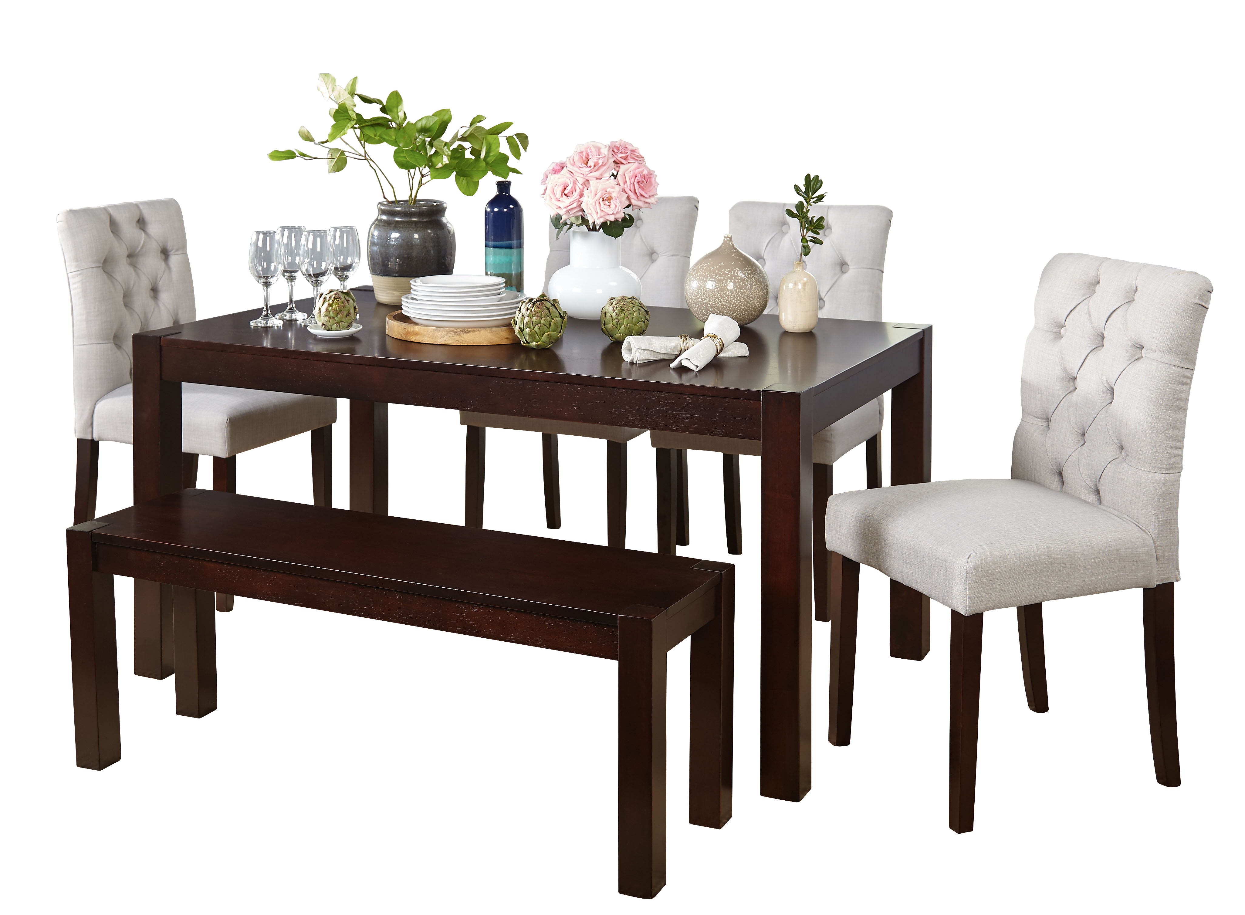 Annie Tufted Chair, Set of 2, Gray