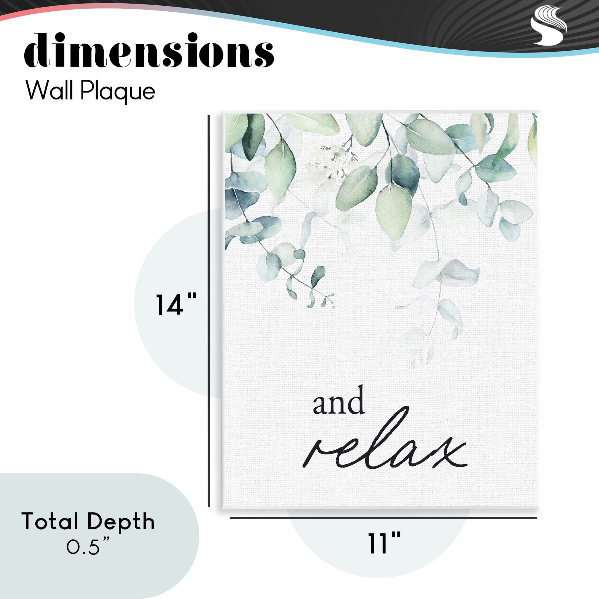 And Relax Minimal Herbs Wall Plaque Art, design by Lettered and Lined