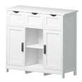 thumbnail image 4 of Tcbosik 2-Door Storage Cabinet with 3 Drawers, Floor Buffet Sideboard, Kitchen Cupboard with Adjustable Shelves, Console Cabinet for Entryway, Living Room and Dining Room, White, 4 of 9
