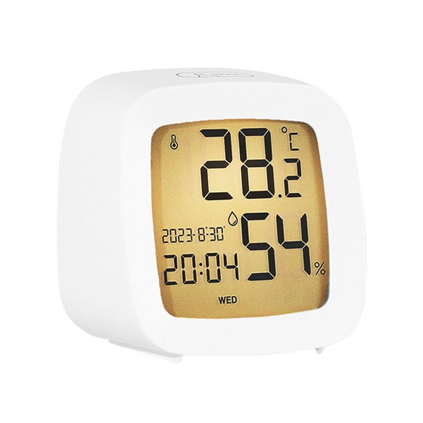 Despertador Digital con Temperatura Humedad Escritorio (- Luz) Blanco