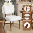 thumbnail image 5 of Hawsaiy Dining Chairs Set of 2, Upholstered Fabric Dining Room Chairs, Mid Century Modern Kitchen Chairs with Solid Wood Legs & Cross-Brace Support, Farmhouse Side Chairs for Dining Room, White, 5 of 10