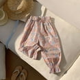 thumbnail image 4 of Odeerbi 1-9 Years Toddler Girls Cotton Bloomers Summer Floral Ruffle Jogger Pants Flower Print Cute Leisure Lantern Pants Haren Pants, 4 of 9