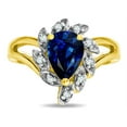 thumbnail image 2 of Star K � Created Sapphire Pear Shape 8x6 Halo Split Shank Ring, 2 of 9
