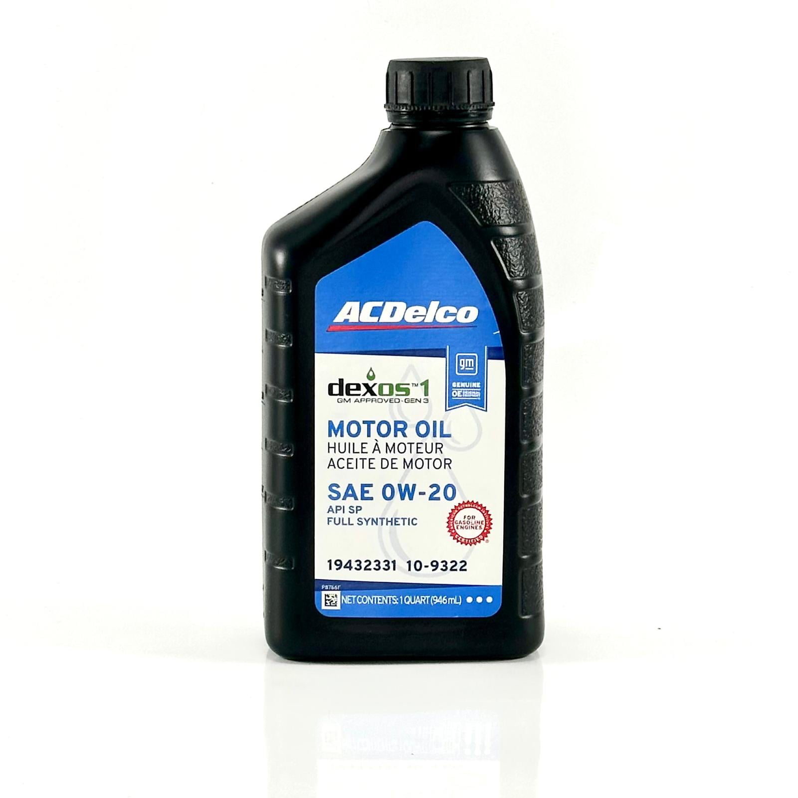Case of 6 Quarts of ACDelco 0W20 Dexos D Diesel Motor Oil