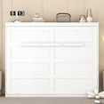 thumbnail image 2 of Royard Oaktree Queen Size Murphy Bed, Wood Foldable Cube Cabinet Bed for Bedroom Guest Room, White, 2 of 7