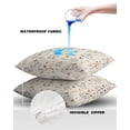 thumbnail image 4 of Pack of 2 Outdoor Pillow Covers, White Pumpkin Autumn Leaves Cotton Linen Waterproof Square Throw Pillowcase Cushion Decorative Pillow Covers for Couch Patio Tent, 24x24 in, 4 of 6
