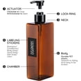 thumbnail image 3 of shiyou-Shampoo Bottles, 3pcs 500ml Refillable Pump Dispenser with Labels, 16.9oz Empty Reusable Plastic Press Bathroom Hotel Shower Containers for Shampoo Conditioner Body Soap Hand Soap Gel Amber, 3 of 4
