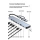 thumbnail image 4 of 7 en 1 tarjeta compatible Pd/tf del Usb-c de carga del aluminio del Usb 3.0 Hdmi de la estación de acoplamiento, 4 of 5