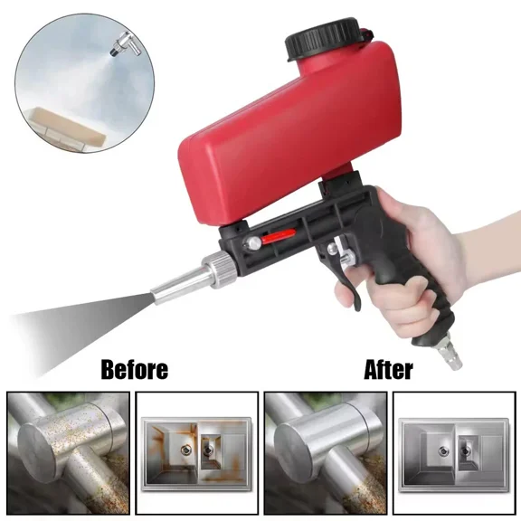 Portable Handheld Air Compressor Speed Sand Gun Blaster Sand Blasting 1/4 In New