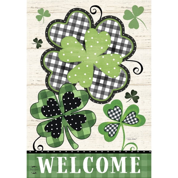 Briarwood Lane St. Patrick's Day House Flag 40x28 For Outdoor Patterned Shamrocks For St. Patrick's Day House Flag