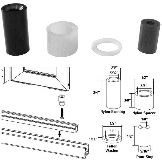 Nylon Bushing Kit And Door Stop For Framed Pivot Shower Doors Nylon Bushing Kit And Door Stop For Framed Pivot Shower Doors Com