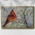 thumbnail image 2 of Cardinal in Snow II - Framed Gallery Wrapped Holiday Canvas - 25 x 37 - Gold Frame, 2 of 8