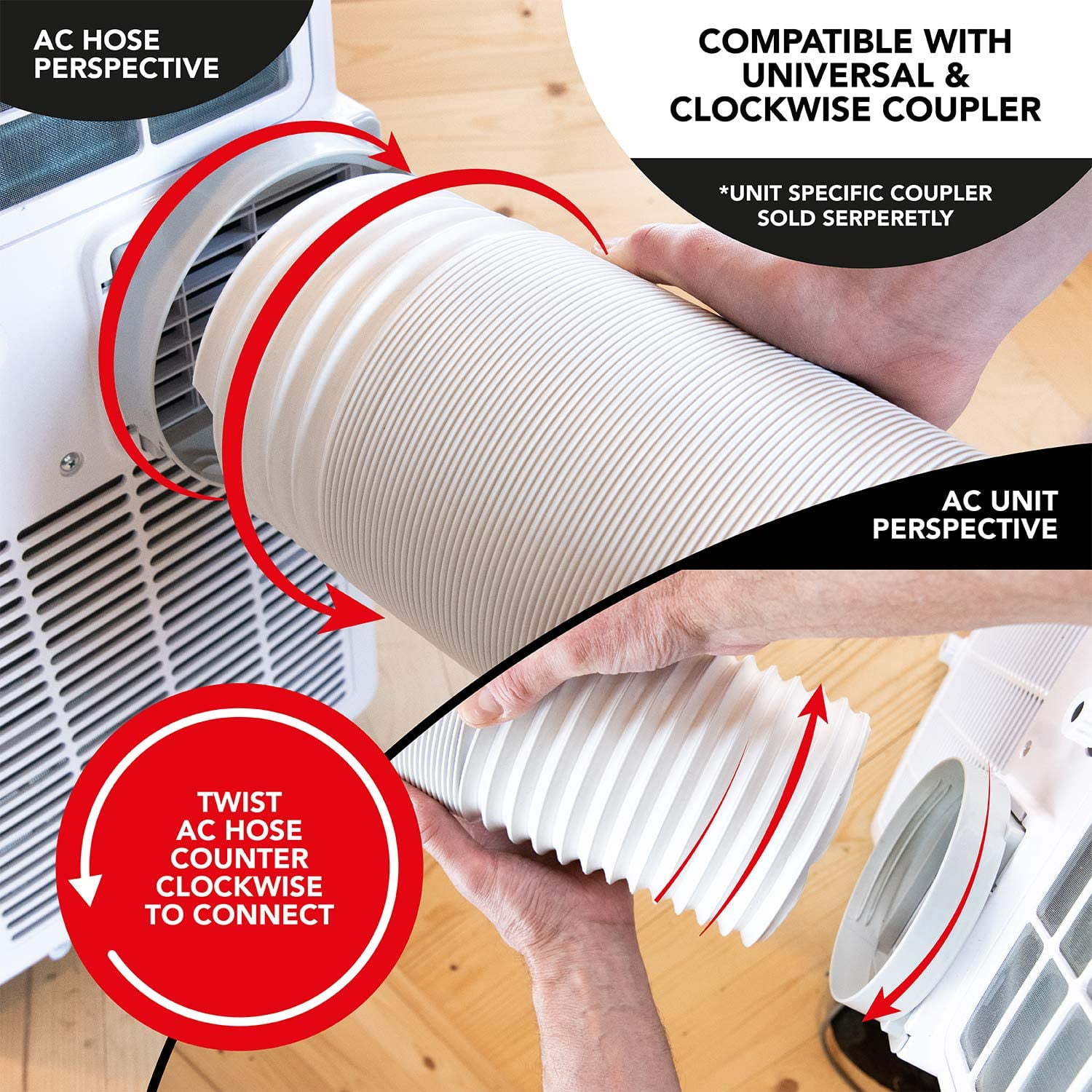 Air Conditioner Hose Portable Exhaust Vent With 5 9 Diameter Anti Clockwise Thread Length Up To 80 Great For Lg Delonghi And Many More Portable Air Conditioners Walmart Com Walmart Com