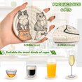 thumbnail image 2 of Yayeee 6 PCS Drink Coasters with Holder Set Woven Absorbent Round Tabletop Hot Pad, Gray Cute Chubby Cat, 2 of 7