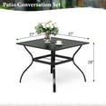 thumbnail image 3 of MF Studio 5 Pieces Outdoor Patio Dining Set with 4 High Back Rattan Chairs and 1 Metal Dining Table, Black & Brown, 3 of 11