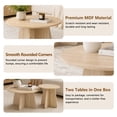 thumbnail image 3 of PUKNLY Round Nesting Coffee Table Set of 2, Modern Circle End Table Set, Mid Century Wooden Accent Tables, Small Side Table for Living Room Bedroom Balcony Office, Flexible Use, Space-Saving,Natural, 3 of 7
