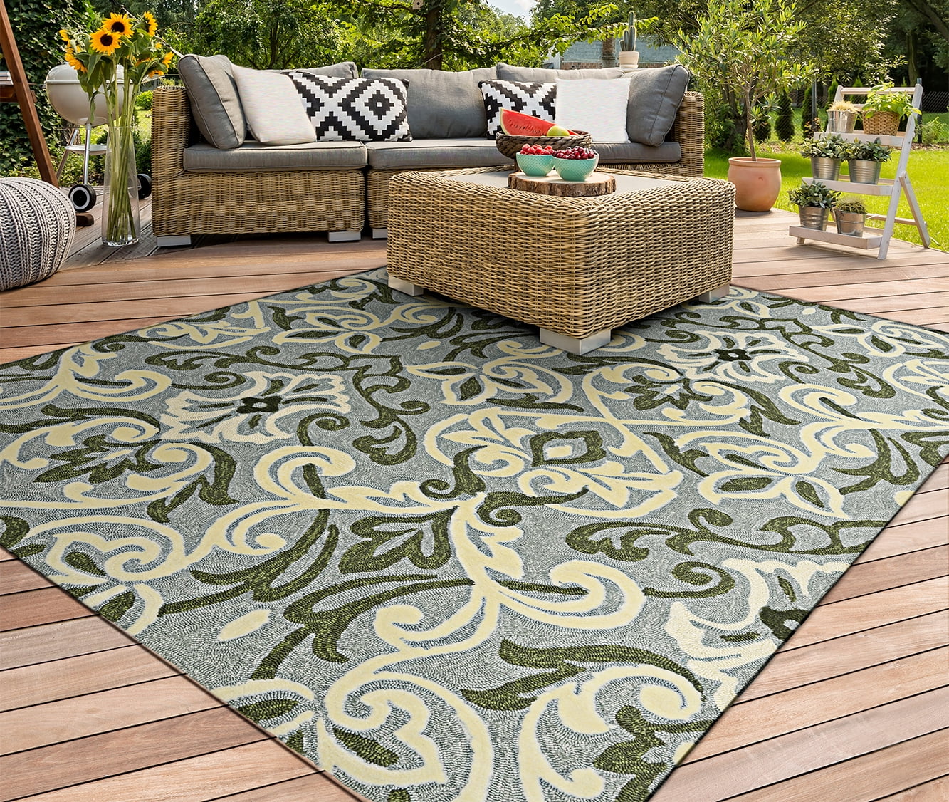 Covington Amelie Sage Indoor/Outdoor Area Rug - Multiple Sizes ...