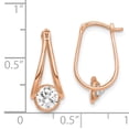 thumbnail image 3 of Primal Gold 10 Karat Rose Gold Polished Cubic Zirconia Hoop Earrings, 3 of 5