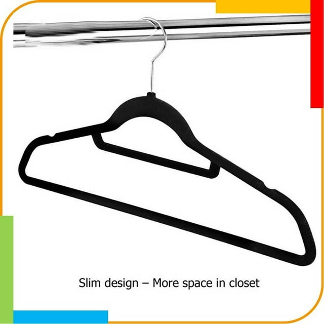 pitrice 10pcs 20pcs 50pcs Flocking Non-slip Traceless Coat Hangers Clothes Rack Cloth Hanger Hook Magic Clothes Hanger