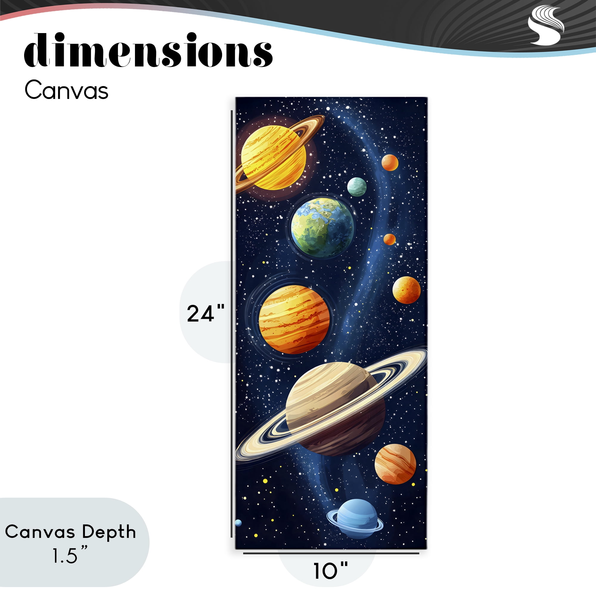 Stupell Industries Galaxy Swirl Planetary Orbit Canvas Wall Art, design by Creative Studio