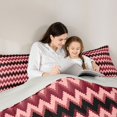 thumbnail image 4 of Homewish Red Black Boho Stripes Queen Comforter Set,Minimalist Tribal Geometric Comforter Sets Queen,Light Gray Reversible,3 Pieces,1 Comforter and 2 Pillowcases, 4 of 7