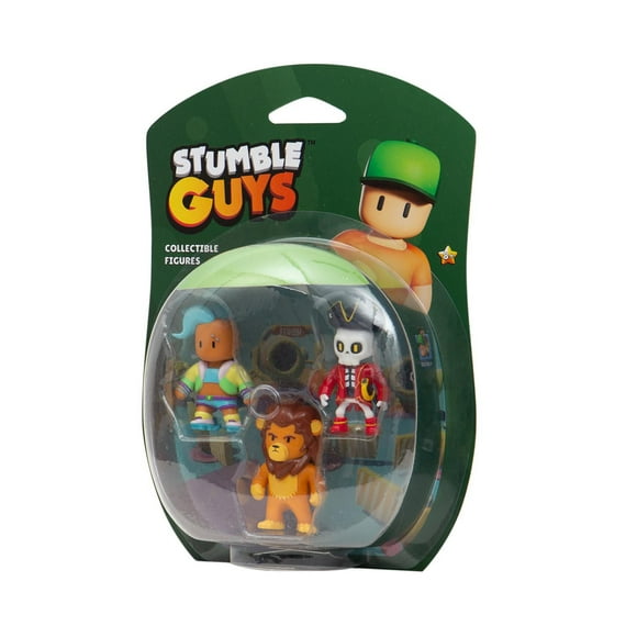 Stumble Guys Collectible Figures 3-pack Blister - Veloci T; Leonidas; Captain NoHeart