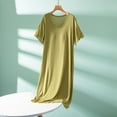 thumbnail image 2 of LckLvx Women's Soft Nightgown Comfy Sleep Dress Summer Short Sleeve Midi Sleepwear Dresses with Built in Bra, 2 of 5