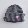 thumbnail image 2 of ShomPort Warm Beanie Hat for Boys Girls Trendy Distressed Solid Color Stretchy Thermal Knit Caps Winter Fall 0-15Y, 2 of 3