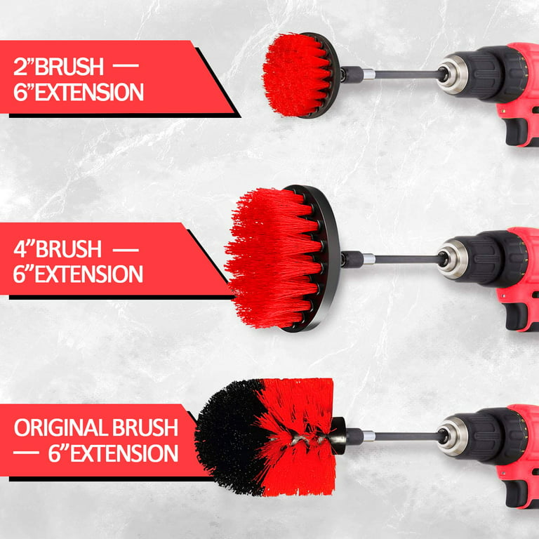 UNTIOR Electric Drill Brush Attachment Set Power Scrubber Brush Car  Polisher Kitchen Bathroom Cleaning Tool Car Detailig Brushes