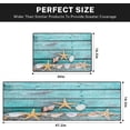 thumbnail image 2 of Rustic Starfish Shells Kitchen Rugs and Mats Non Skid Washable Set of 2, Turquoise Wooden Planks Kitchen Mats for Floor, Tropical Beach Kitchen Runner Rug, Summer Kitchen Decor, 2 of 6