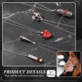 thumbnail image 4 of Juego de joyas Ecation, 15 unidades, collares de acero inoxidable con forma de ceniza, color rojo, 4 of 7
