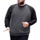 thumbnail image 2 of pstuiky camisa de manga larga para hombre, Camiseta informal de talla grande para hombre con cuello redondo y manga larga con bloques de color afelpado. salir tops xxxxl, 2 of 9