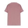 thumbnail image 5 of Plus Size Tshirt for Women 2025 Solid Casual Summer Tops V Neck Short Sleeve T Shirts Dressy Blouse, 5 of 5