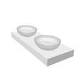 thumbnail image 2 of Jewel 16" Round Decorative Clear Vessel Two Glass Sinks With 60" White Base, 2 of 7