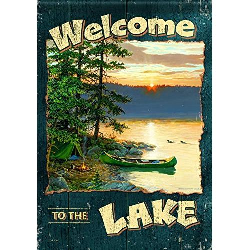 Welcome to the Lake Summer 13" x 18" Decorative Outdoor Garden Flag