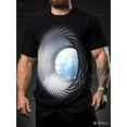 thumbnail image 6 of Men'S 3D Galaxy Print T-Shirt, Casual Short Sleeve Crew Neck Tops, Polyester 100% Composition, Slight Stretch, Summer Weekend Casual Wear, 6 of 6