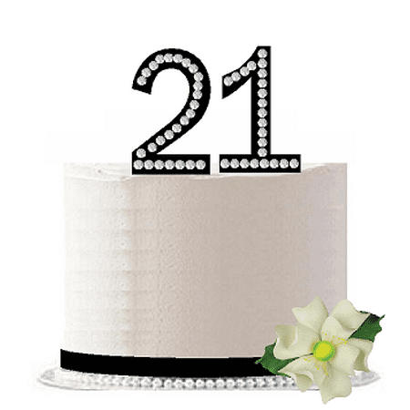 21st Birthday / Anniversary Rhinestone Bling Sparkle Cake Decoration Topper